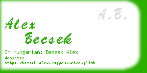 alex becsek business card